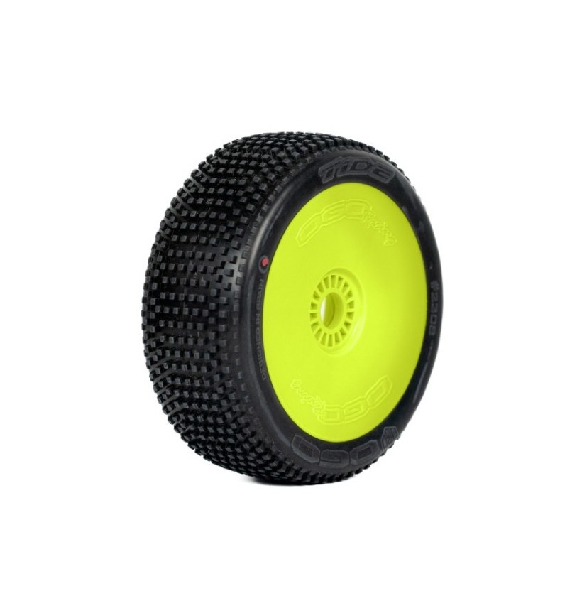 1:8 BUGGY TIDE SUPER SOFT PRE-MOUNTED YELLOW (2) "H COMPOUND"